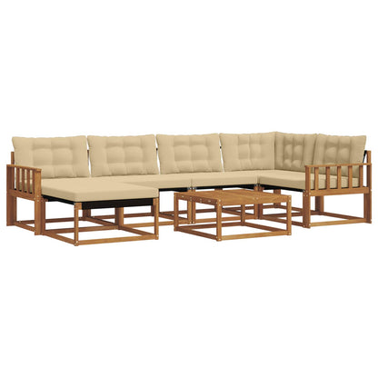 Set di divani da esterno con cuscino 19 pcs Naturale e Beige | homemem39
