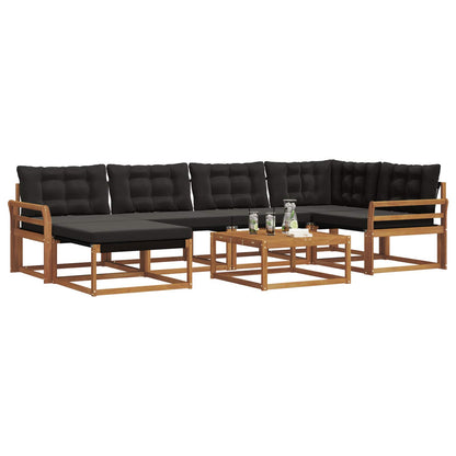 Set di divani da esterno con cuscino 19 pcs Naturale e Nero | homemem39
