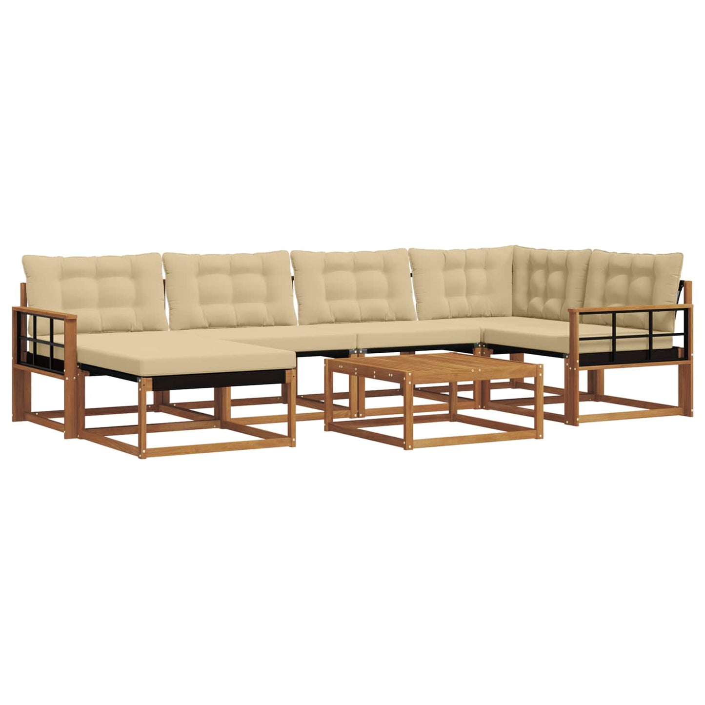 Set di divani da esterno con cuscino 19 pcs Naturale e Beige | homemem39