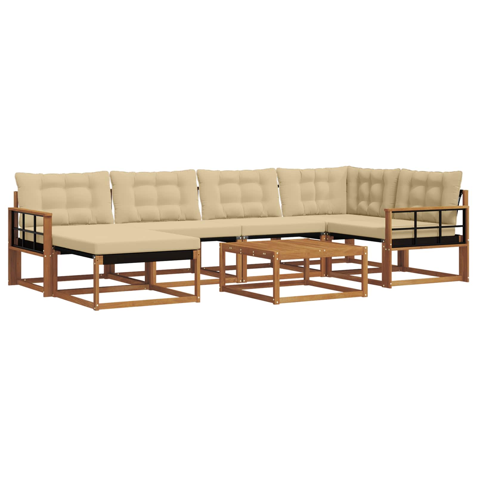 Set di divani da esterno con cuscino 19 pcs Naturale e Beige | homemem39