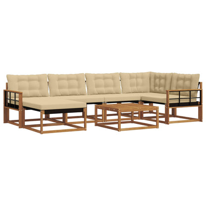 Set di divani da esterno con cuscino 19 pcs Naturale e Beige | homemem39