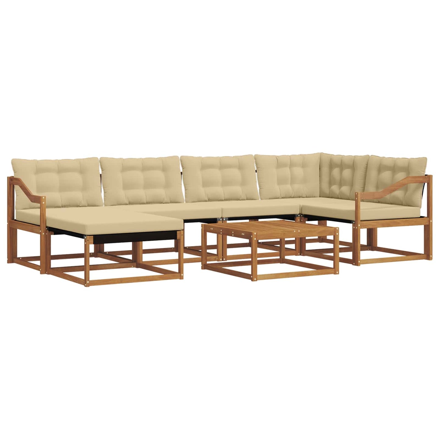 Set di divani da esterno con cuscino 19 pcs Naturale e Beige | homemem39