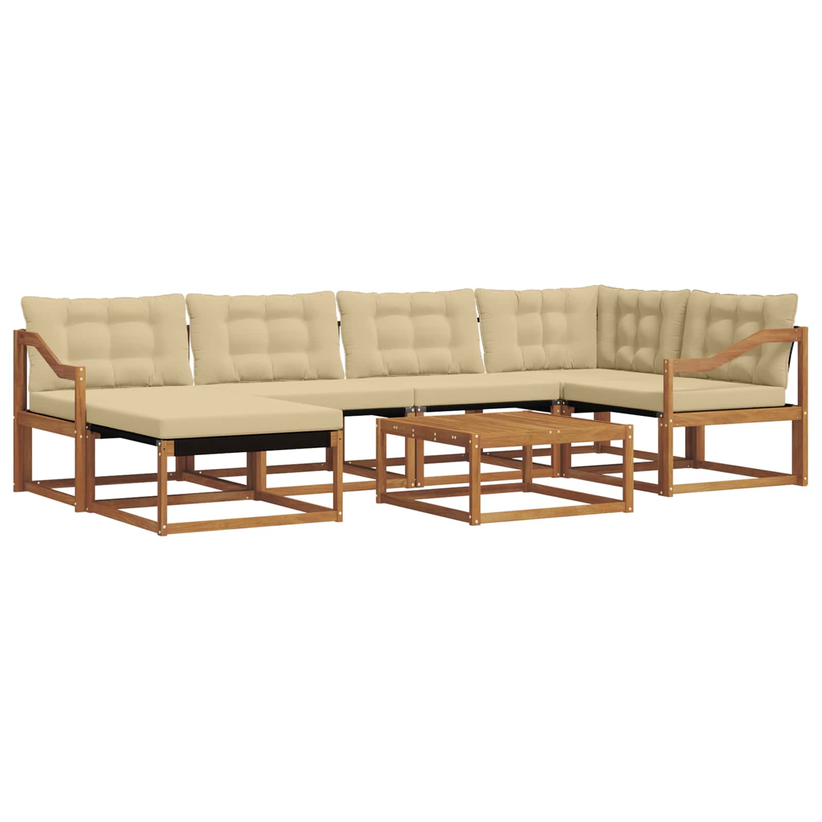 Set di divani da esterno con cuscino 19 pcs Naturale e Beige | homemem39