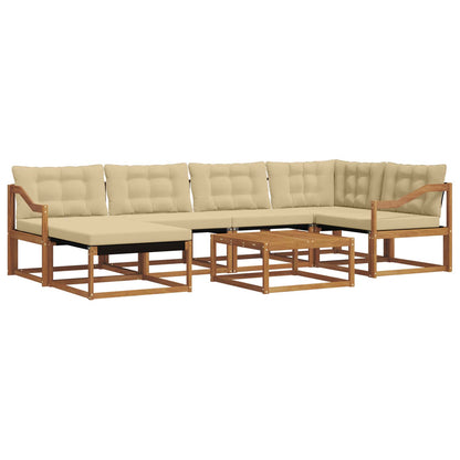 Set di divani da esterno con cuscino 19 pcs Naturale e Beige | homemem39