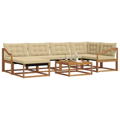 Set di divani da esterno con cuscino 19 pcs Naturale e Beige