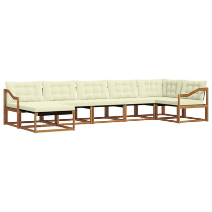 Set di divani da esterno con cuscino 7 pcs Naturale e Crema | homemem39
