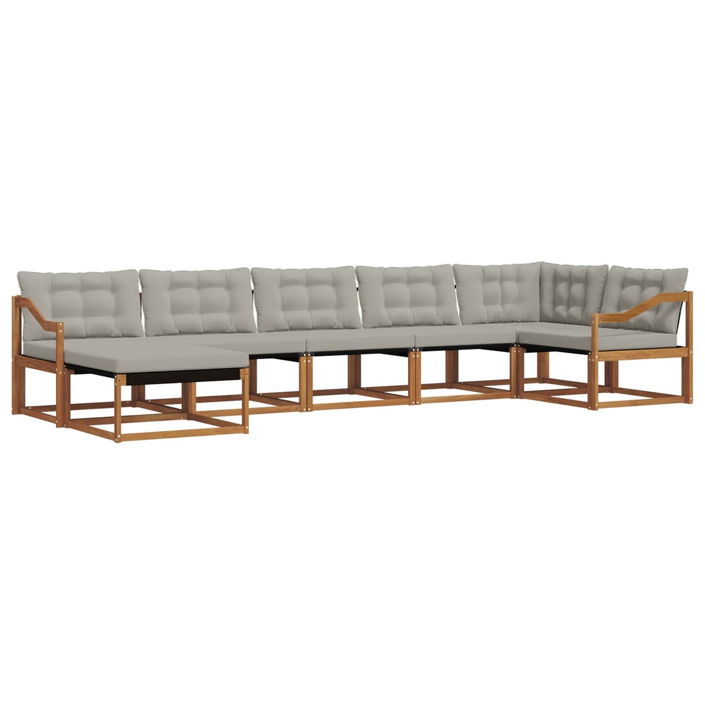 Set di divani da esterno 7 pcs Grigio Naturale e Chiaro | homemem39