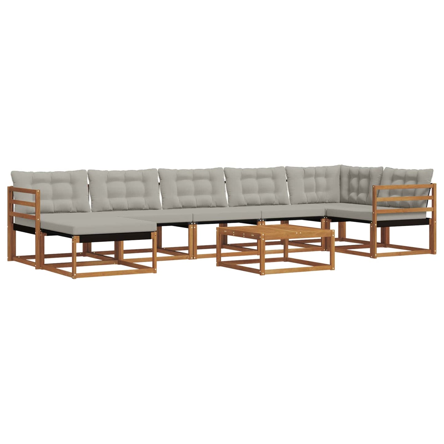 Set di divani da esterno 8 pcs Grigio Naturale e Chiaro | homemem39