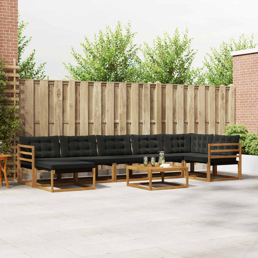 Set di divani da esterno con cuscino 22 pcs Naturale e Nero | homemem39