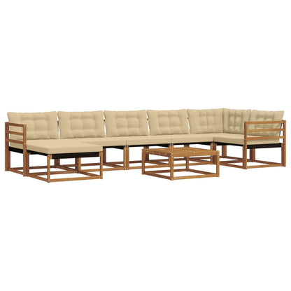 Set di divani da esterno con cuscino 22 pcs Naturale e Beige