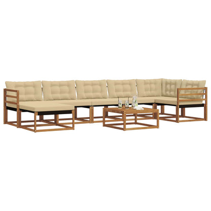 Set di divani da esterno con cuscino 22 pcs Naturale e Beige | homemem39