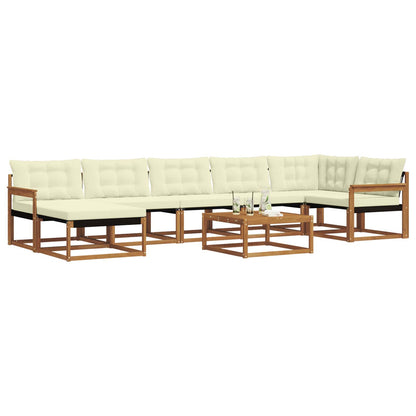 Set di divani da esterno con cuscino 22 pcs Naturale e Crema