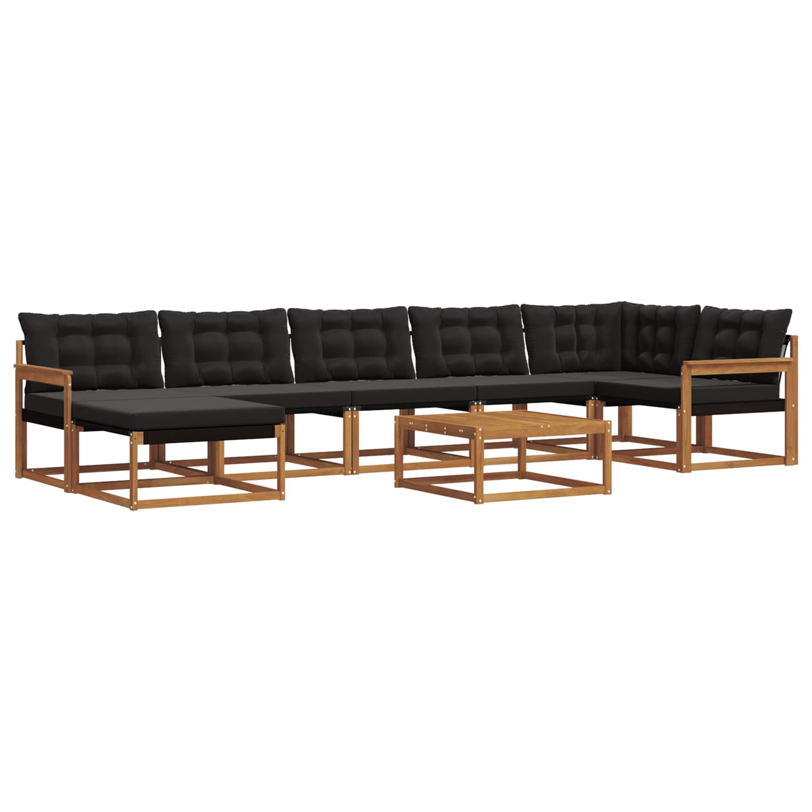 Set di divani da esterno con cuscino 22 pcs Naturale e Nero | homemem39