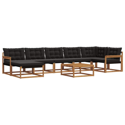 Set di divani da esterno con cuscino 22 pcs Naturale e Nero | homemem39