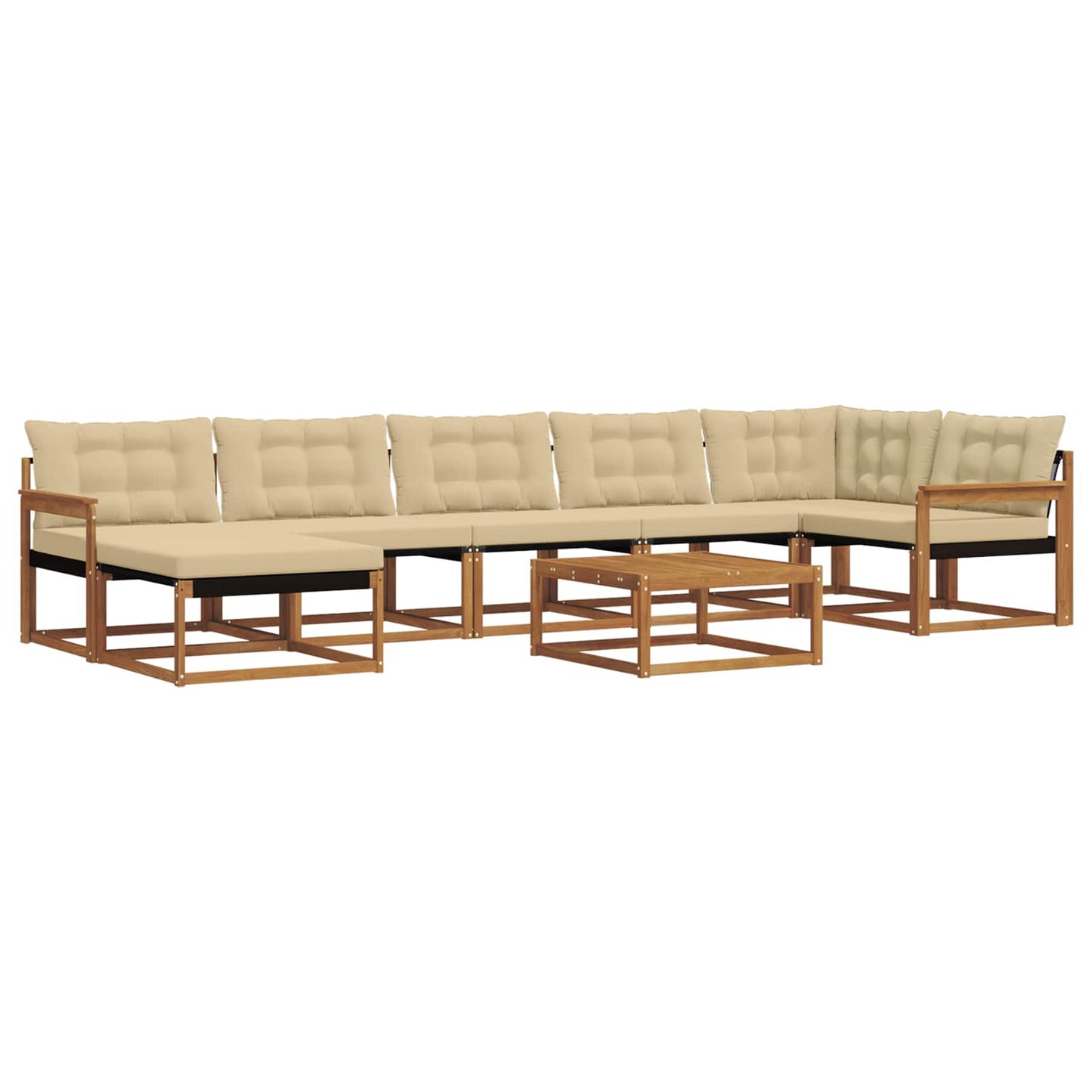 Set di divani da esterno con cuscino 22 pcs Naturale e Beige | homemem39