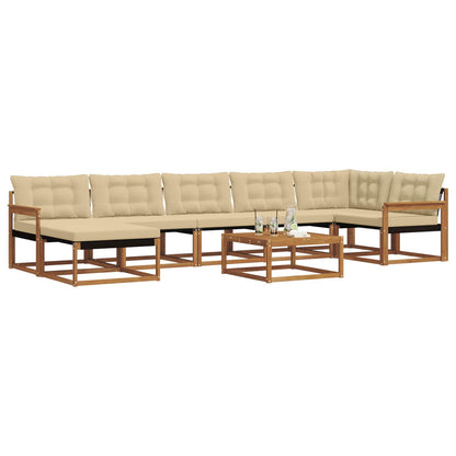 Set di divani da esterno con cuscino 22 pcs Naturale e Beige | homemem39