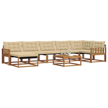Set di divani da esterno con cuscino 22 pcs Naturale e Beige