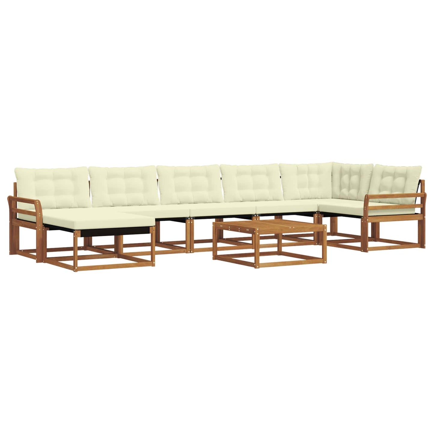 Set di divani da esterno con cuscino 22 pcs Naturale e Crema | homemem39