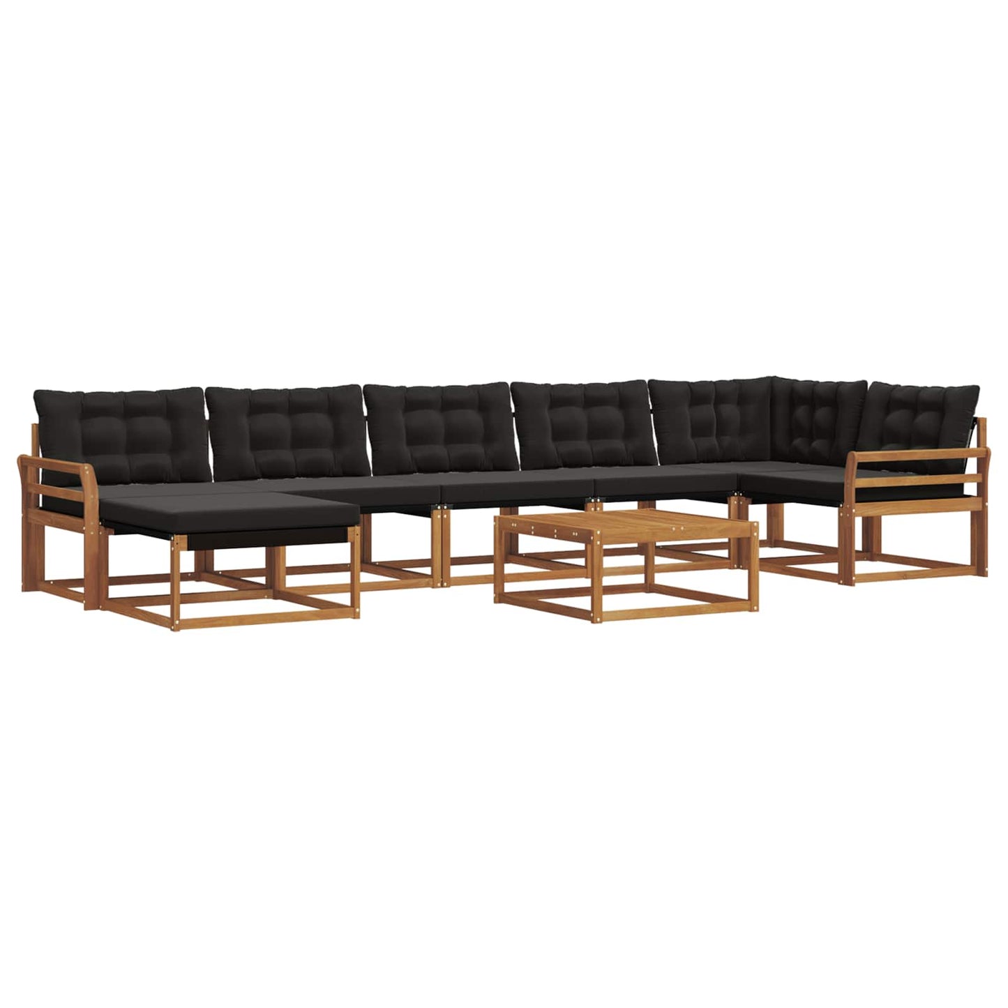 Set di divani da esterno con cuscino 22 pcs Naturale e Nero