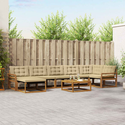 Set di divani da esterno con cuscino 22 pcs Naturale e Beige | homemem39