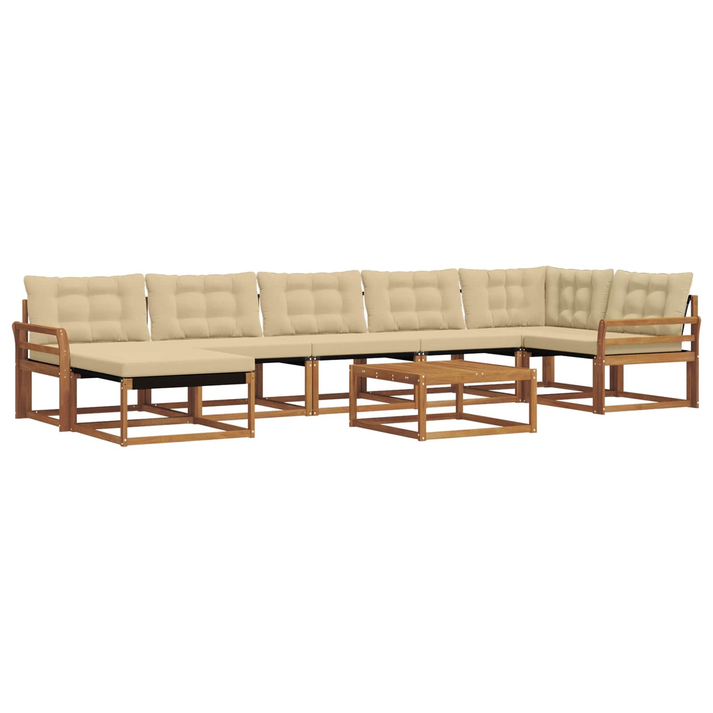 Set di divani da esterno con cuscino 22 pcs Naturale e Beige | homemem39