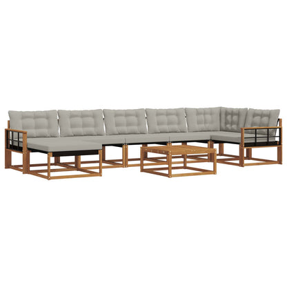Set di divani da esterno 8 pcs Grigio Naturale e Chiaro | homemem39