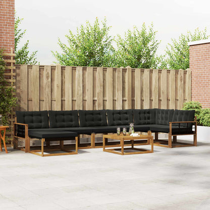 Set di divani da esterno con cuscino 22 pcs Naturale e Nero