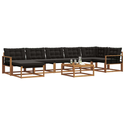 Set di divani da esterno con cuscino 22 pcs Naturale e Nero | homemem39
