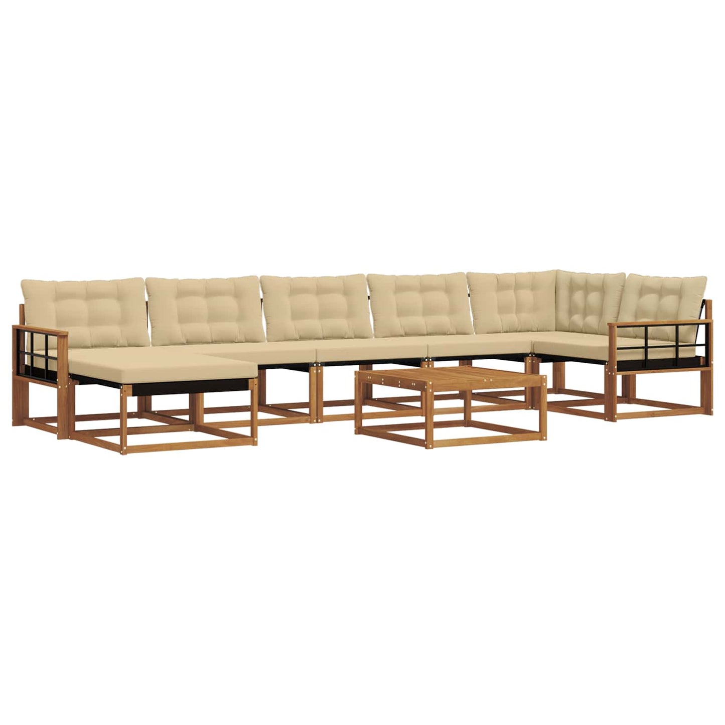 Set di divani da esterno con cuscino 22 pcs Naturale e Beige | homemem39