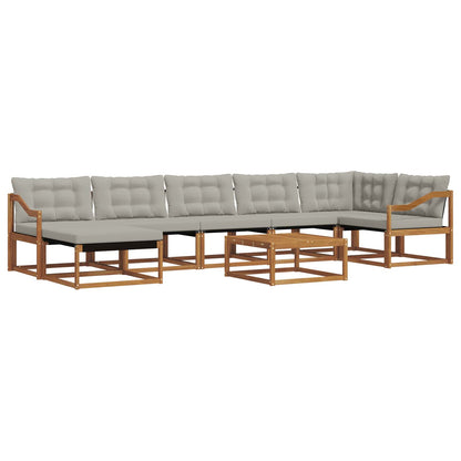 Set di divani da esterno 8 pcs Grigio Naturale e Chiaro | homemem39