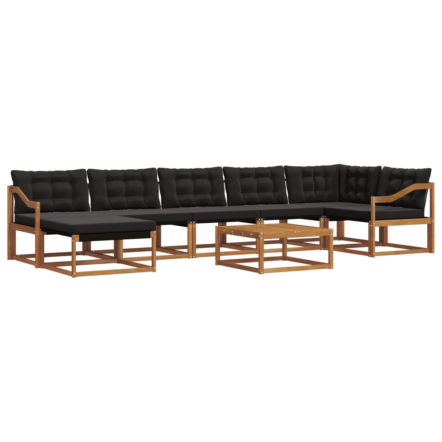 Set di divani da esterno con cuscino 22 pcs Naturale e Nero | homemem39