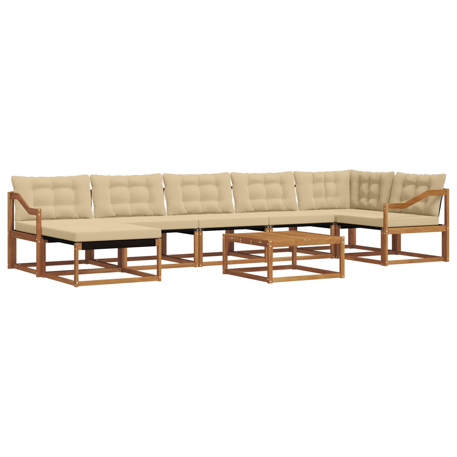 Set di divani da esterno con cuscino 22 pcs Naturale e Beige | homemem39