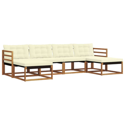 Set di divani da esterno con cuscino 6 pcs Naturale e Crema | homemem39