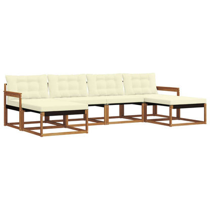 Set di divani da esterno con cuscino 6 pcs Naturale e Crema | homemem39
