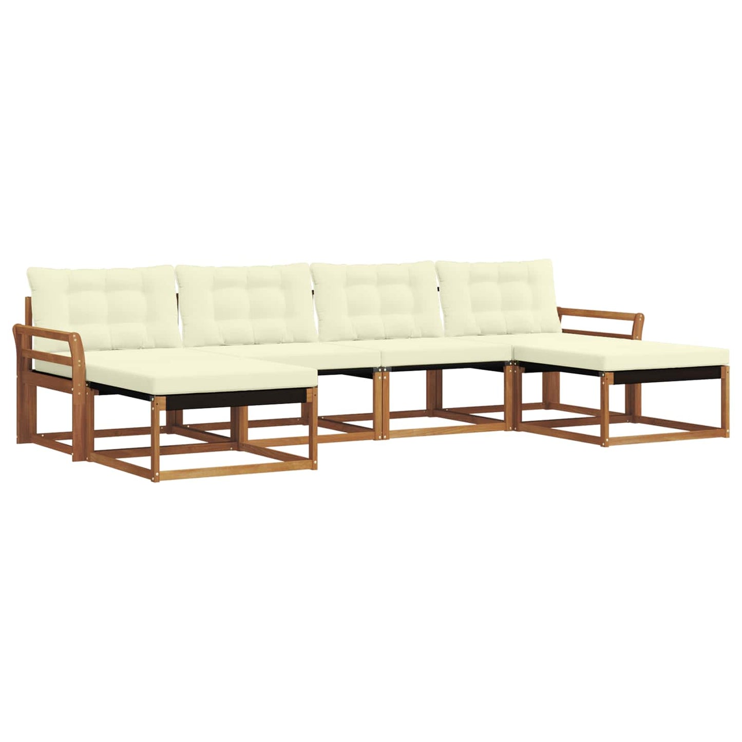 Set di divani da esterno con cuscino 6 pcs Naturale e Crema | homemem39