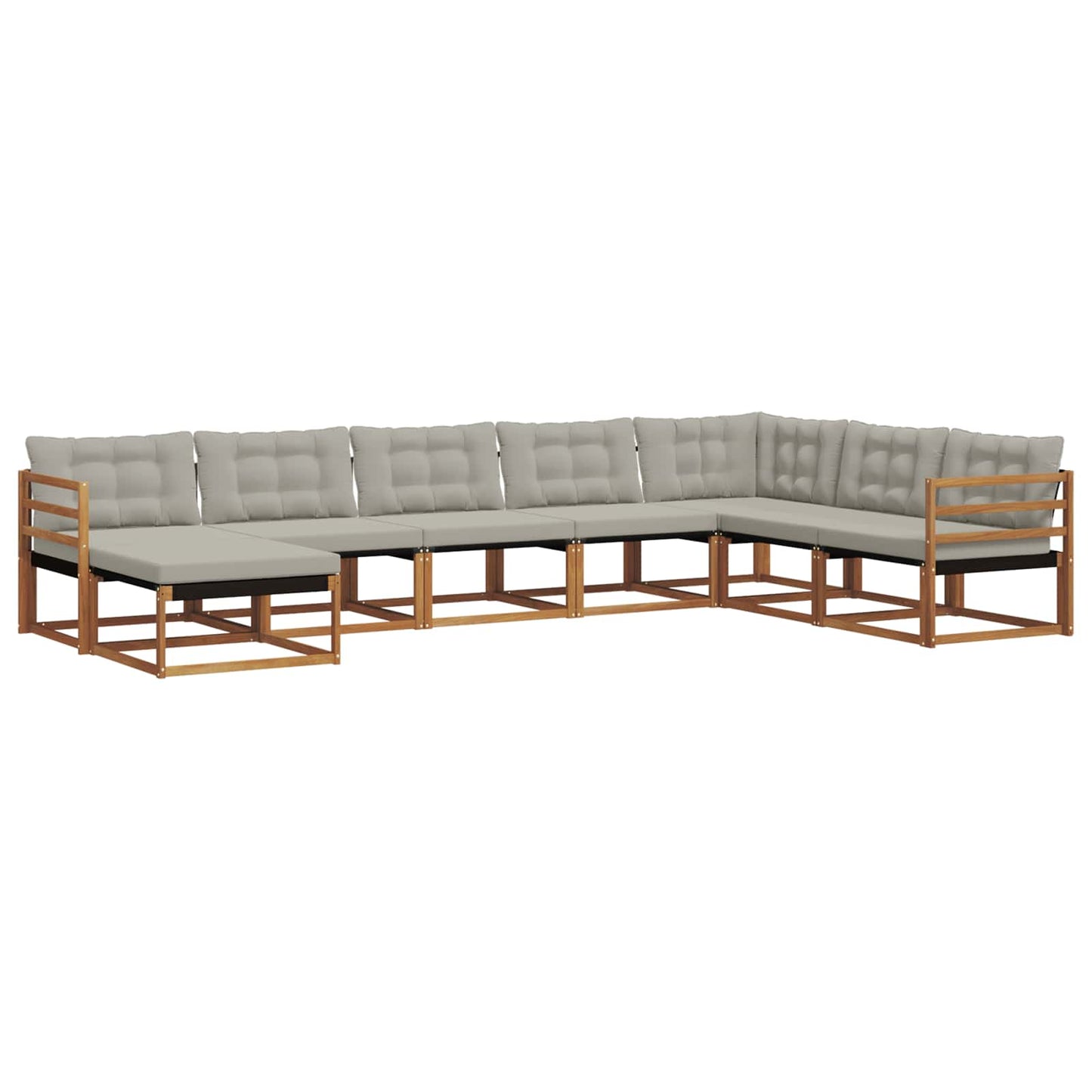 Set di divani da esterno 8 pcs Grigio Naturale e Chiaro | homemem39