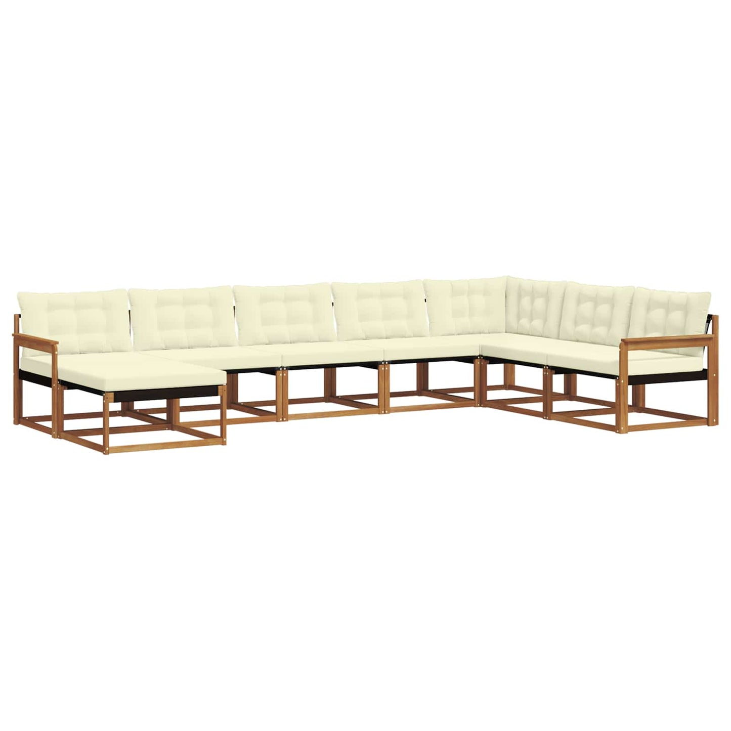 Set di divani da esterno con cuscino 8 pcs Naturale e Crema