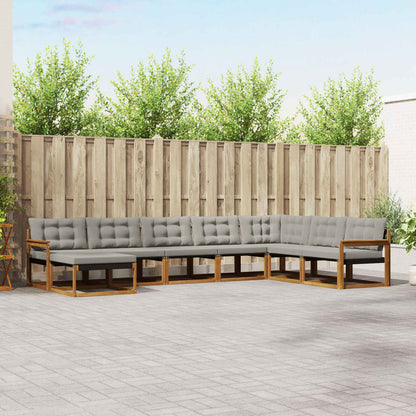 Set di divani da esterno 8 pcs Grigio Naturale e Chiaro | homemem39