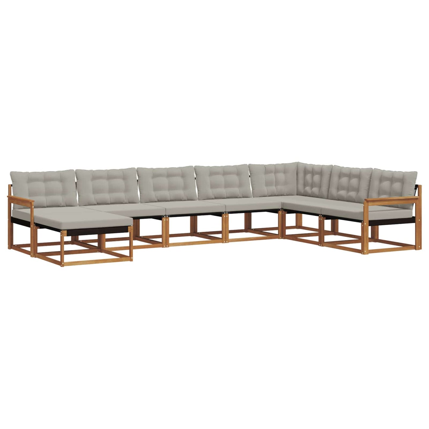 Set di divani da esterno 8 pcs Grigio Naturale e Chiaro | homemem39