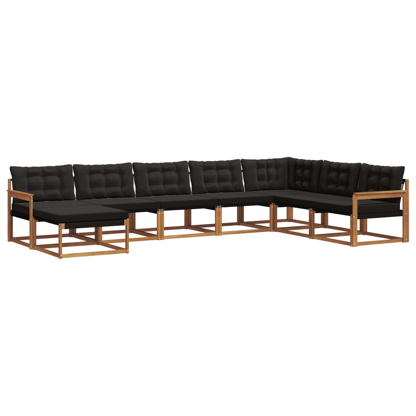 Set di divani da esterno con cuscino 8 pcs Naturale e Nero | homemem39