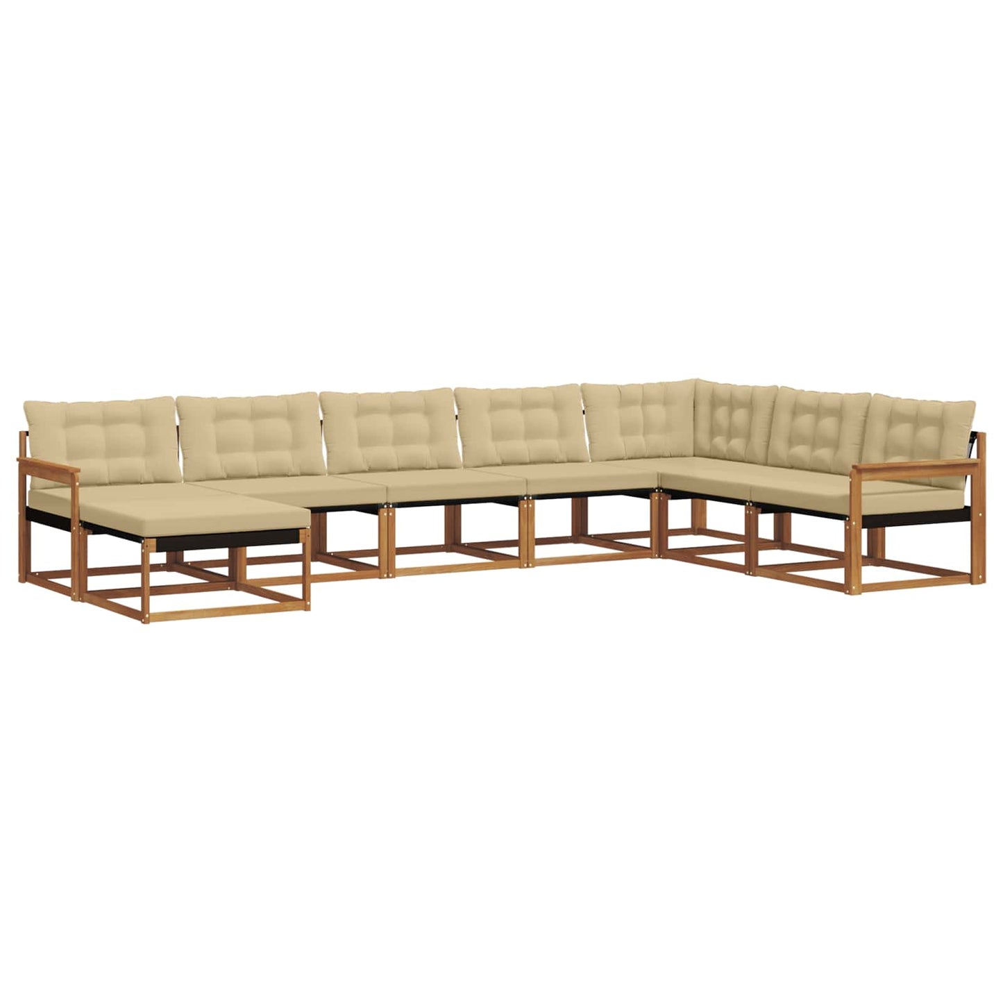 Set di divani da esterno con cuscino 8 pcs Naturale e Beige | homemem39