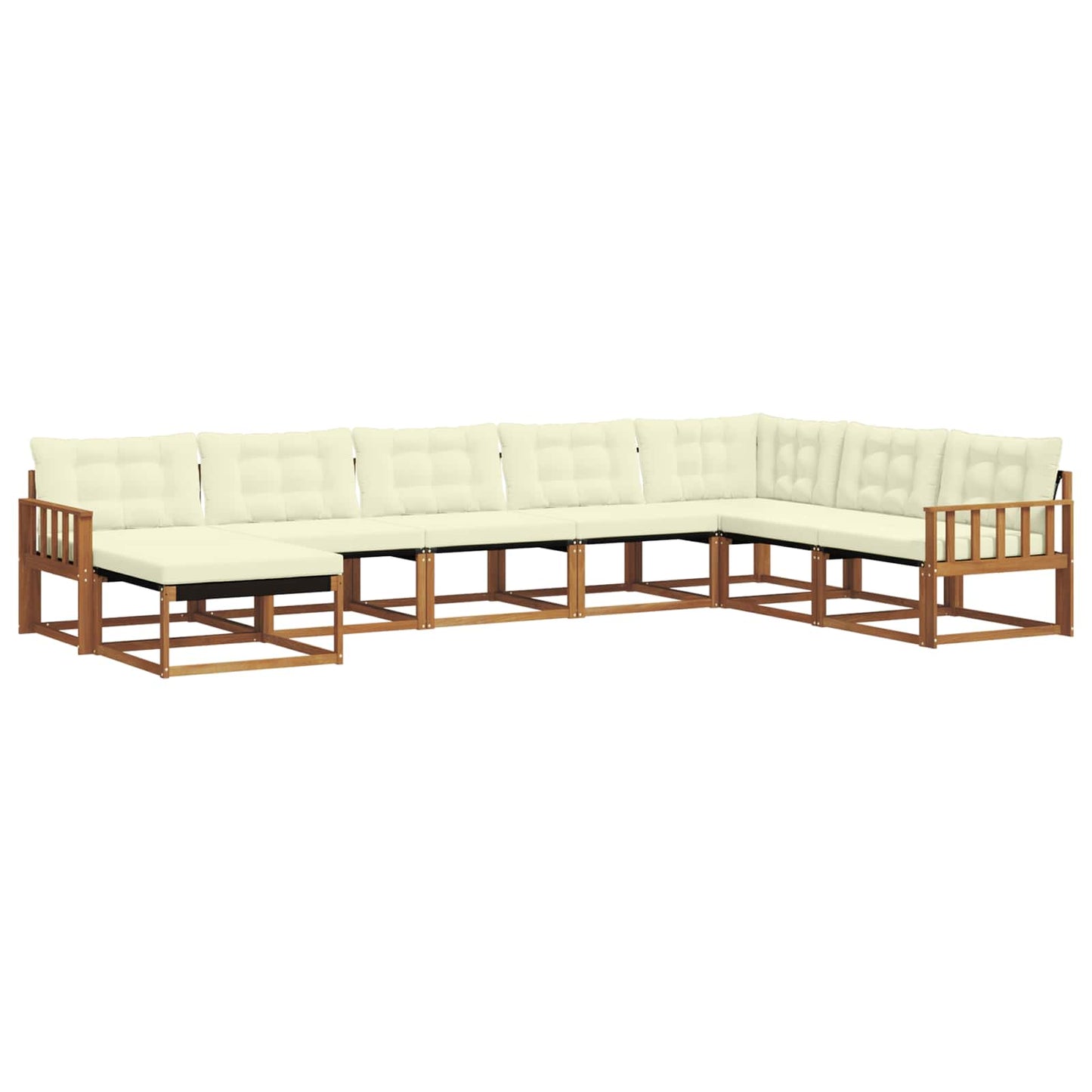 Set di divani da esterno con cuscino 8 pcs Naturale e Crema | homemem39
