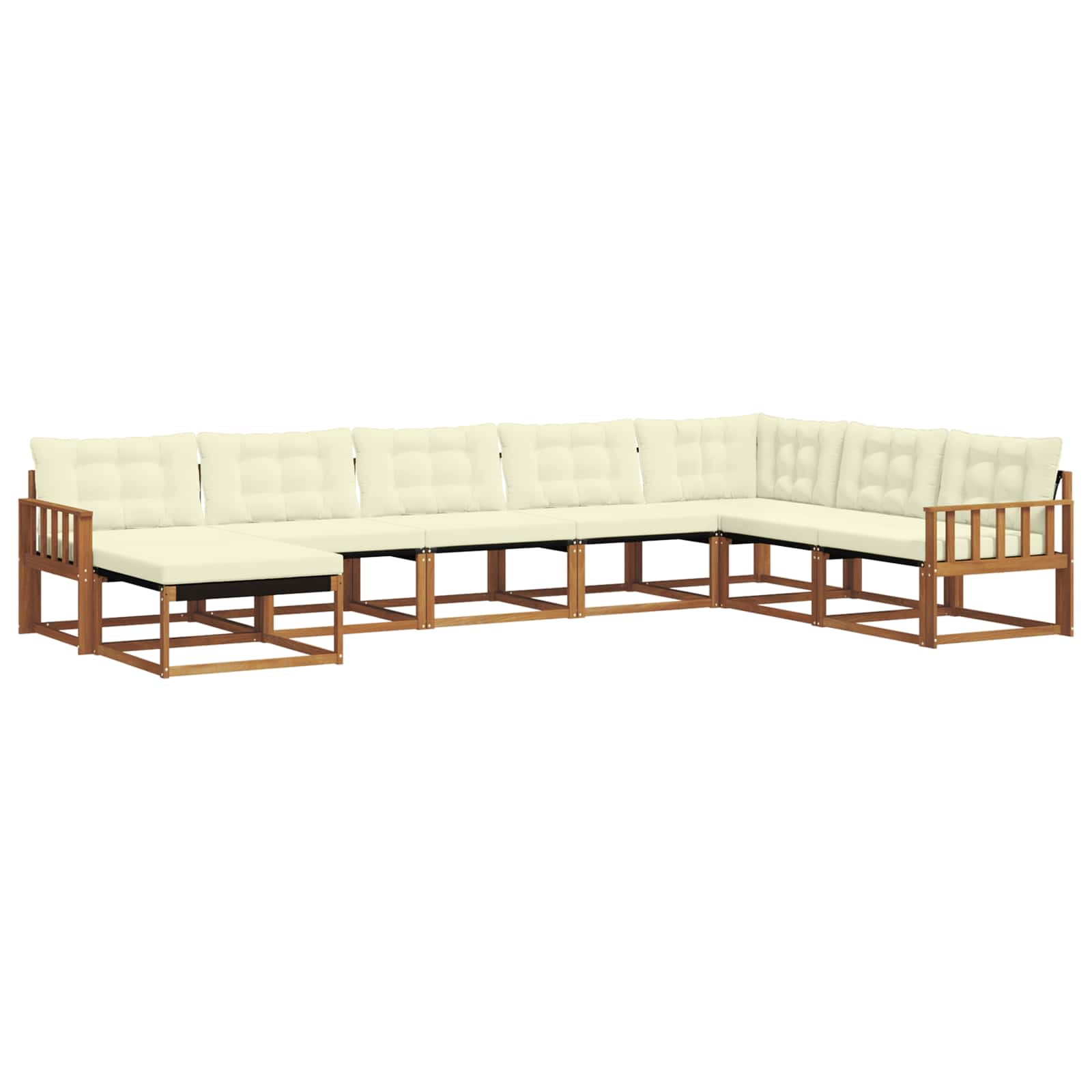 Set di divani da esterno con cuscino 8 pcs Naturale e Crema | homemem39