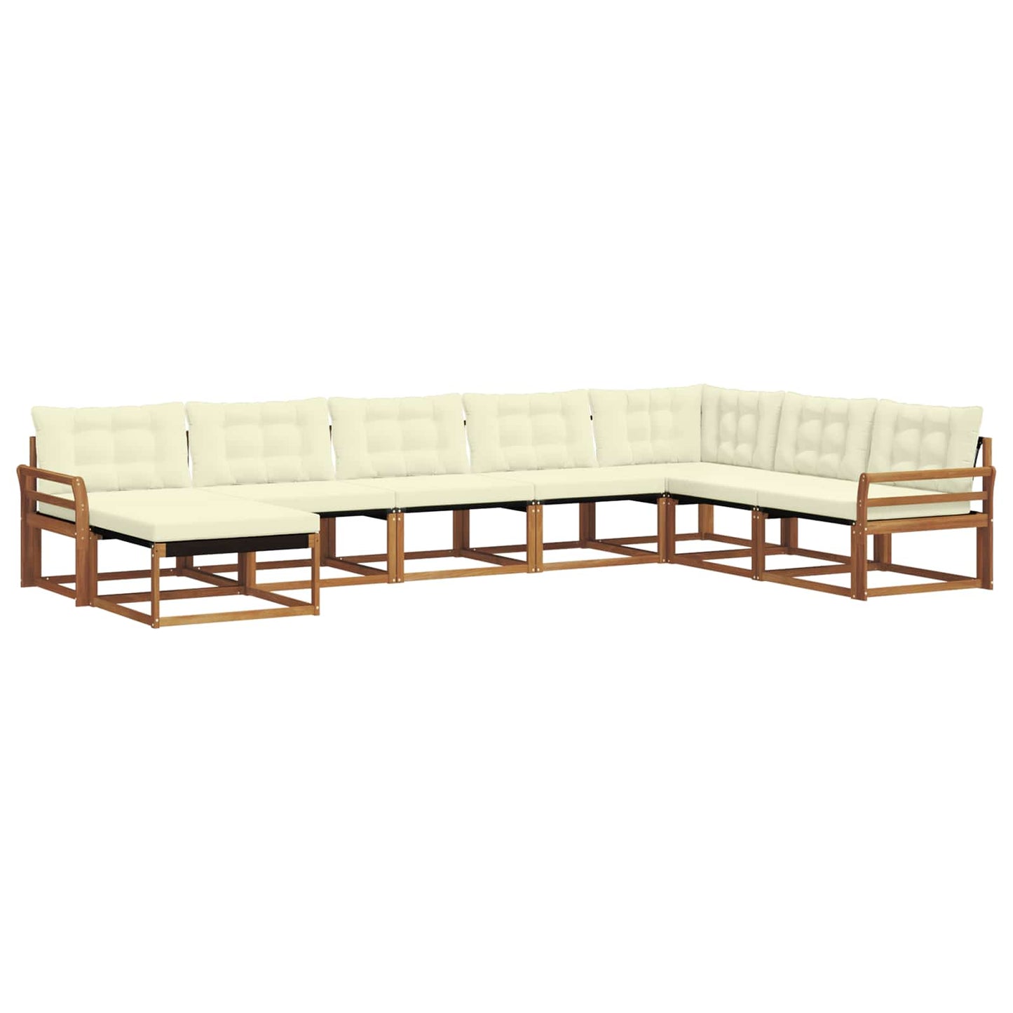 Set di divani da esterno con cuscino 8 pcs Naturale e Crema