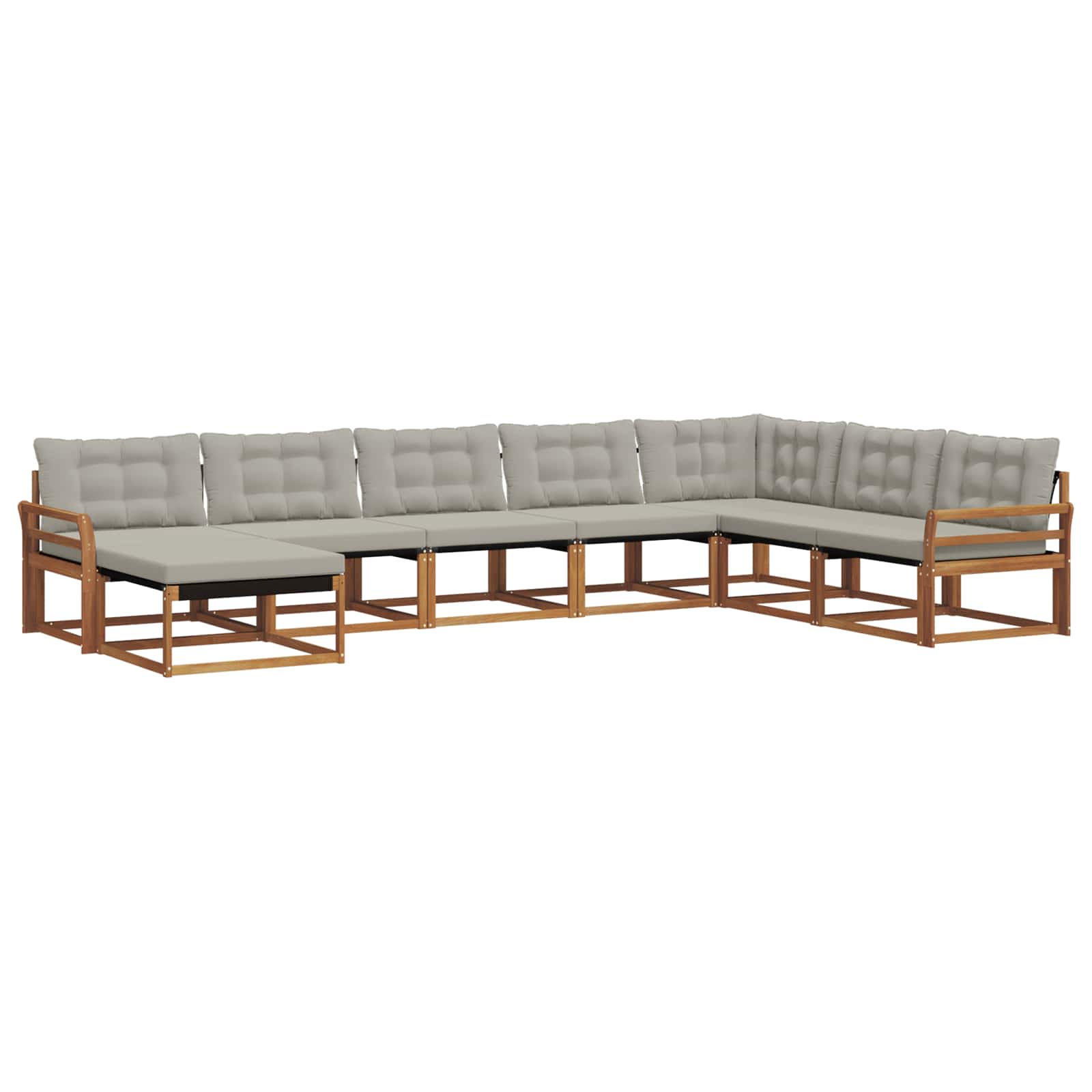 Set di divani da esterno 8 pcs Grigio Naturale e Chiaro | homemem39