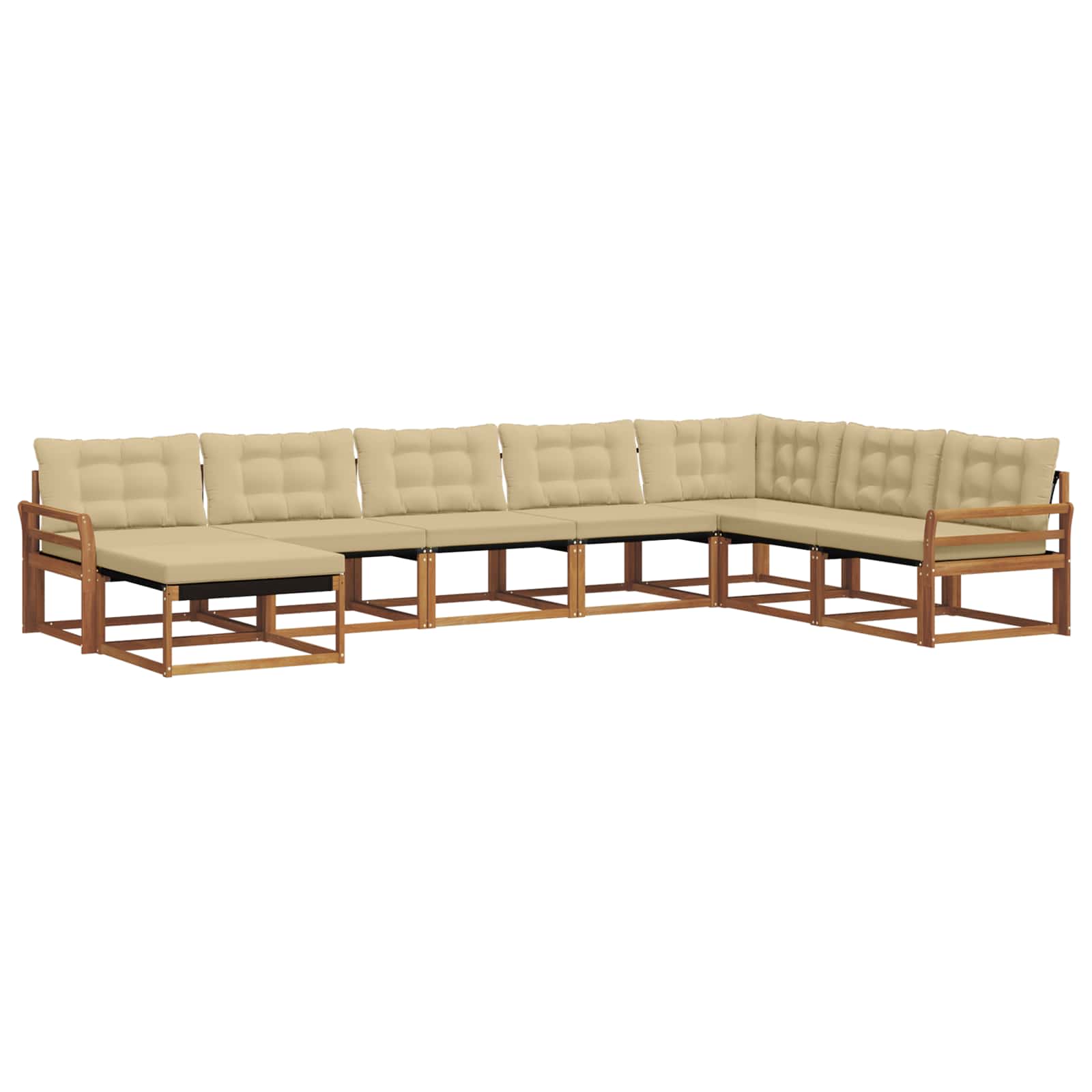 Set di divani da esterno con cuscino 8 pcs Naturale e Beige | homemem39