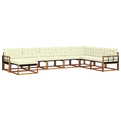 Set di divani da esterno con cuscino 8 pcs Naturale e Crema