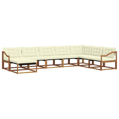 Set di divani da esterno con cuscino 8 pcs Naturale e Crema | homemem39