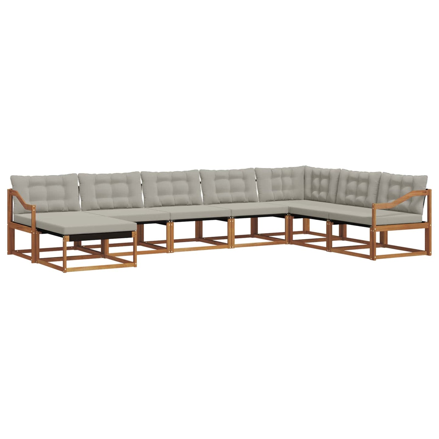 Set di divani da esterno 8 pcs Grigio Naturale e Chiaro | homemem39