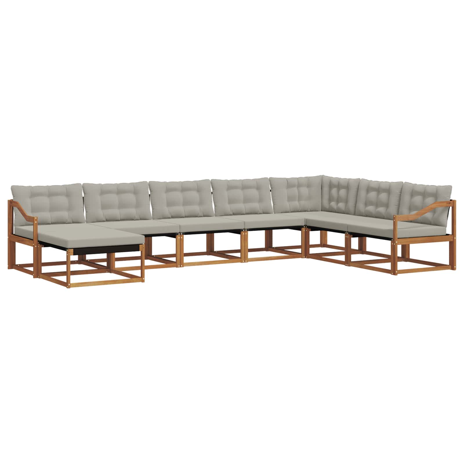 Set di divani da esterno 8 pcs Grigio Naturale e Chiaro | homemem39